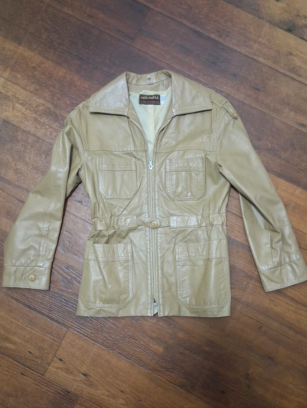 Women's Vintage 1970s Split End Leather Jacket Made In Argentina